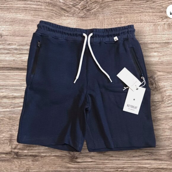 Retreat Los Angeles Boys Jogger Sweat Shorts Navy Blue Cotton Size M 10 / 12 - Picture 1 of 12